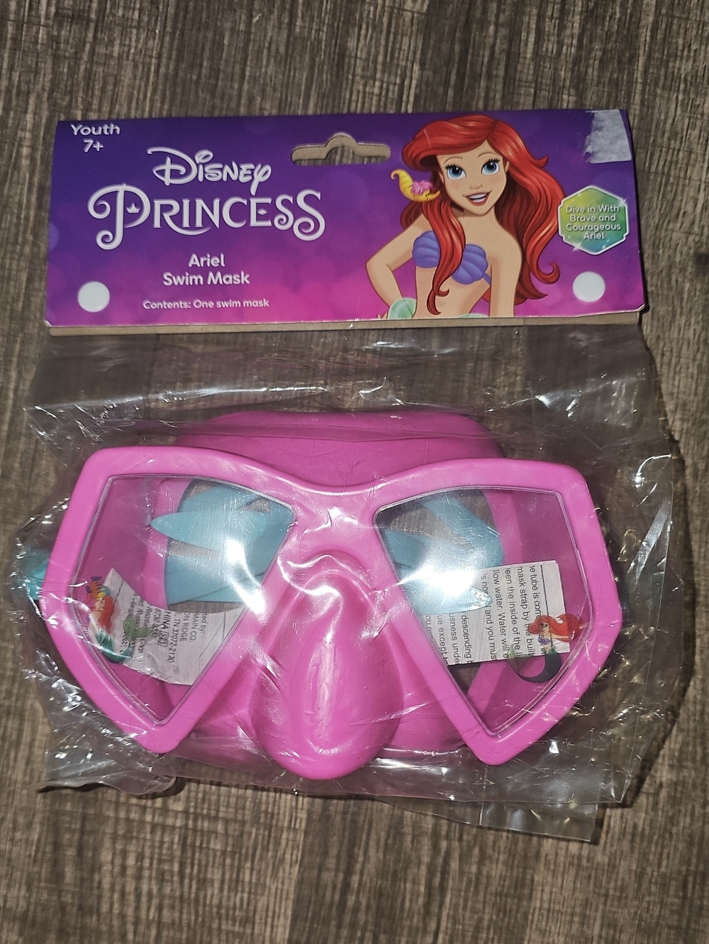 Disney Princess Ariel Pink and Light Blue Kids Swim Goggles